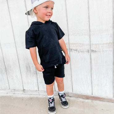 Classic Black Hooded Toddler Set