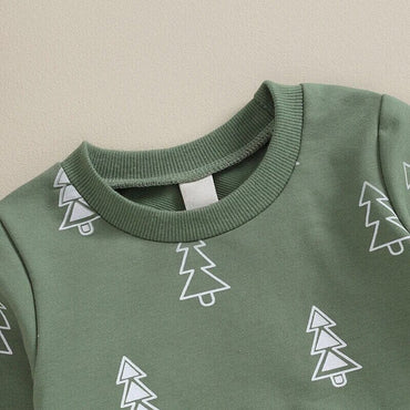 Long Sleeve Christmas Tree Baby Set   