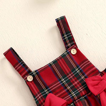 Plaid Bows Baby Set   