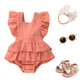 Solid Ruffled Baby Romper