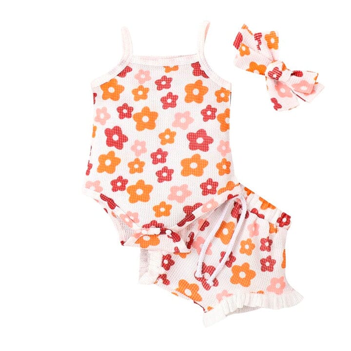 Floral Waffle Baby Set   