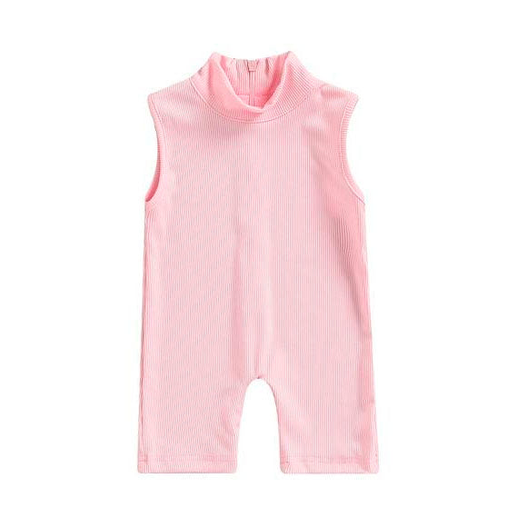 Sleeveless High Neck Toddler Jumpsuit Pink 3-6 M 