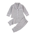Solid Collar Toddler Pajama Set