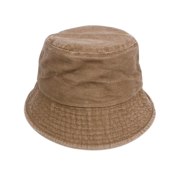 Solid Bucket Hat Brown Khaki  