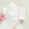 White Ribbed Pink Shorts Toddler Set   