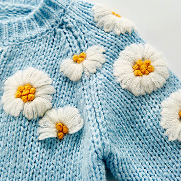 Daisy Knitted Baby Cardigan   