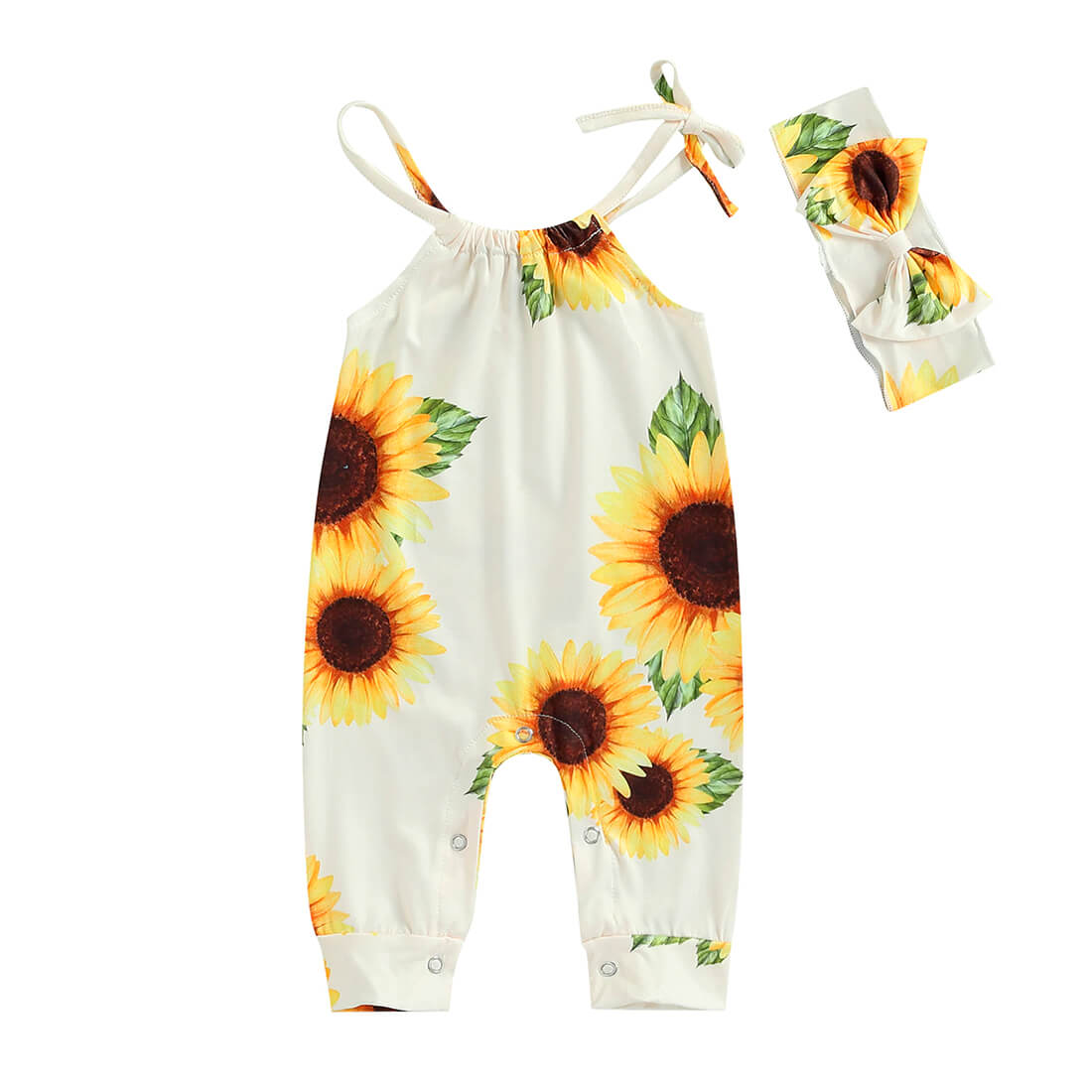Sunflower Straps Baby Jumpsuit   
