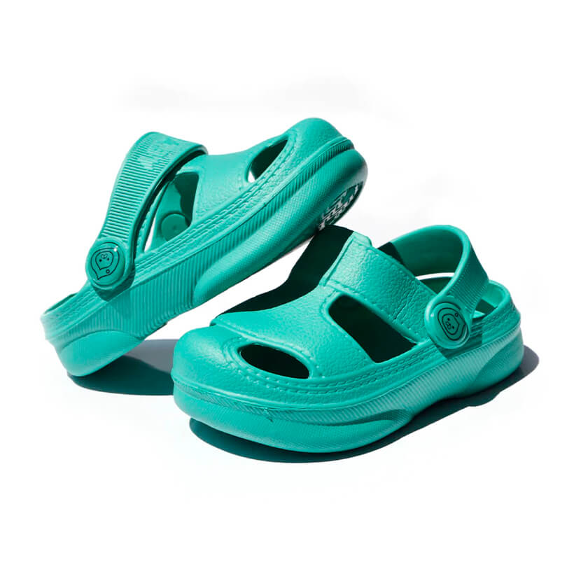 Green Solid Toddler Clogs