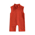 Sleeveless High Neck Toddler Jumpsuit Burnt Orange 3-6 M 