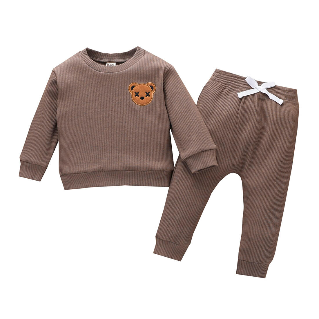 Teddy Bear Solid Toddler Set Taupe Gray 9-12 M 