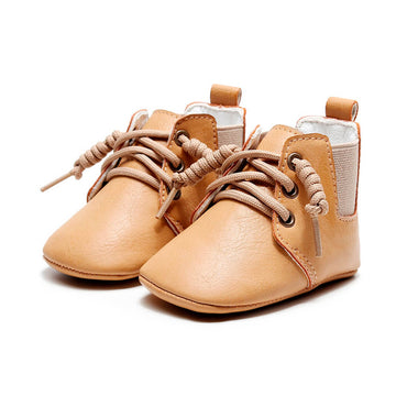 Solid Lace Up Retro Baby Boots