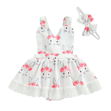 Sleeveless Bunny Lace Romper   