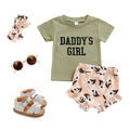 Daddy's Girl Floral Ruffled Baby Set