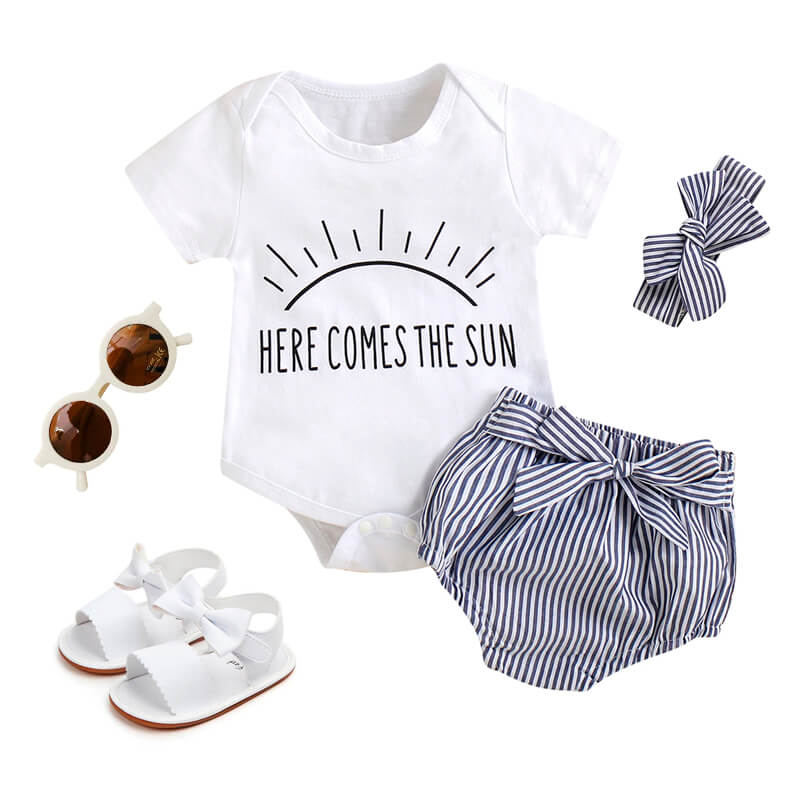 Here Comes The Sun Striped Baby Set