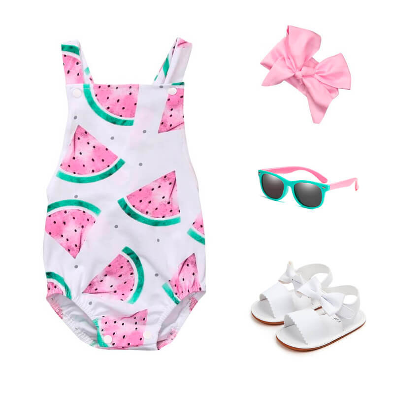 Sleeveless Watermelon Romper - The Trendy Toddlers