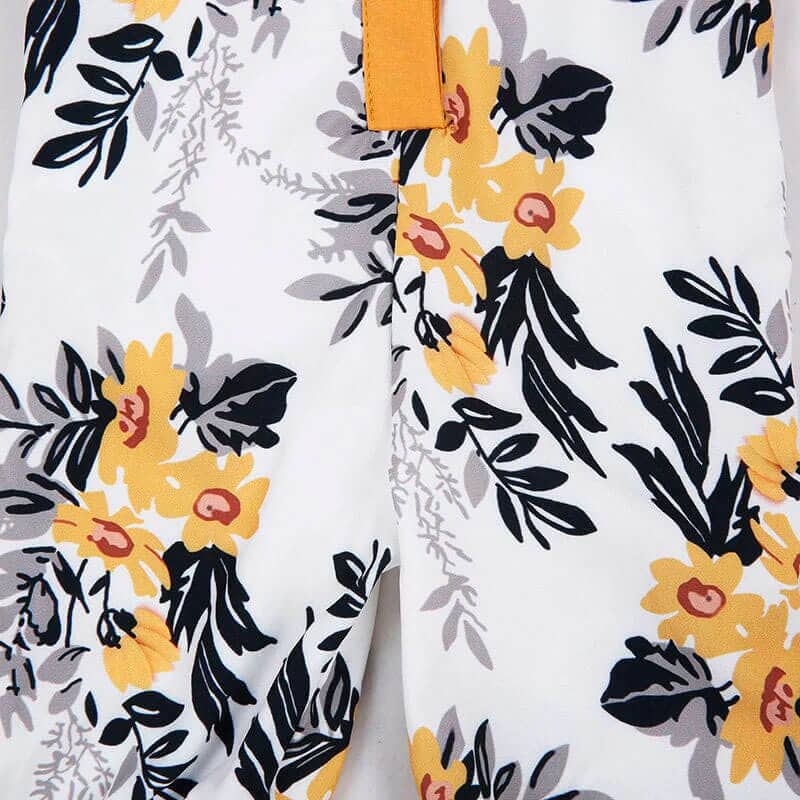 Mustard Floral Pant Baby Romper   