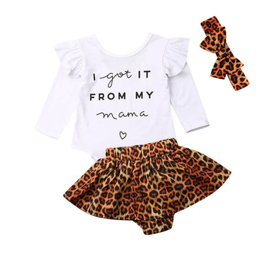 My Mama Leopard Skirt Baby Set   