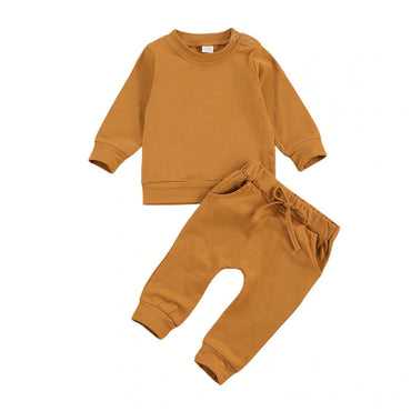 Solid Sweatshirt Baby Set Brown 9-12 M 