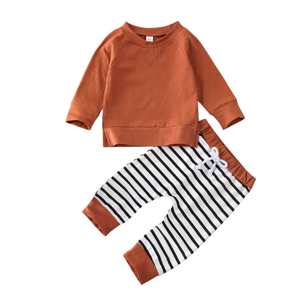 Brown Striped Set - The Trendy Toddlers