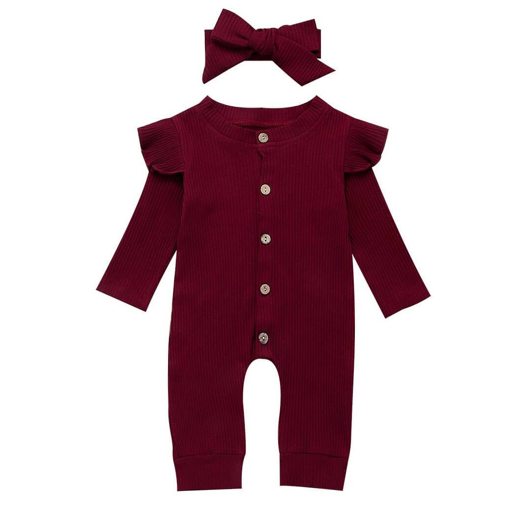 Flutter Button Jumpsuit - The Trendy Toddlers