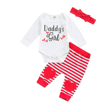 Daddy's Girl Striped Hearts Set   