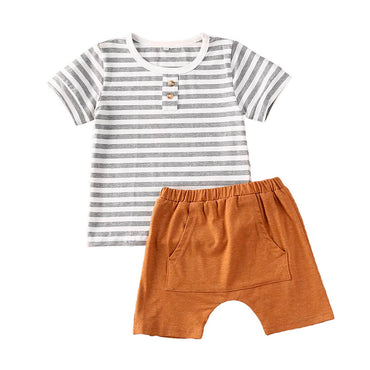 Striped Brown Baby Set
