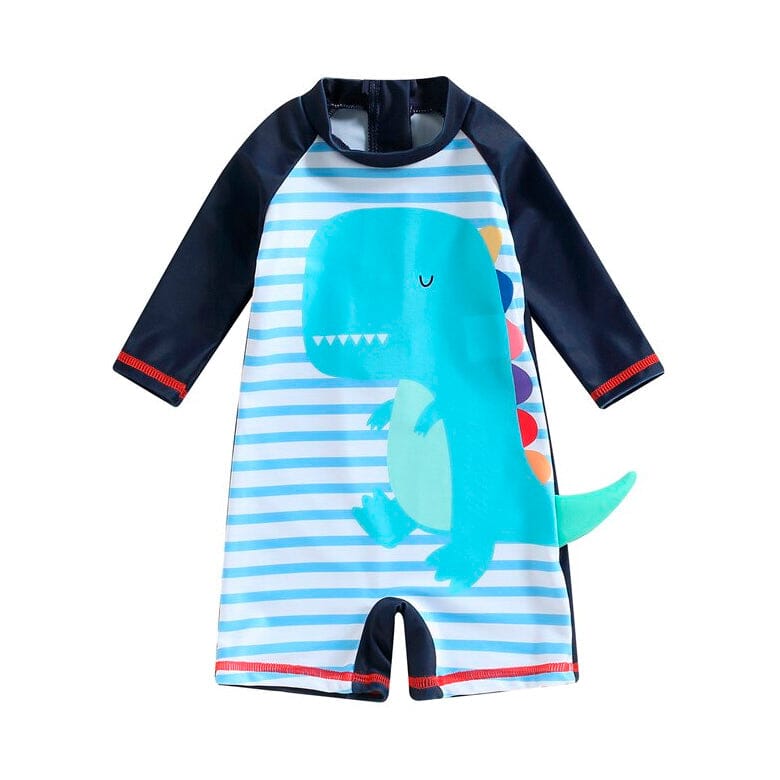 Striped Dinosaur Toddler Swimsuit