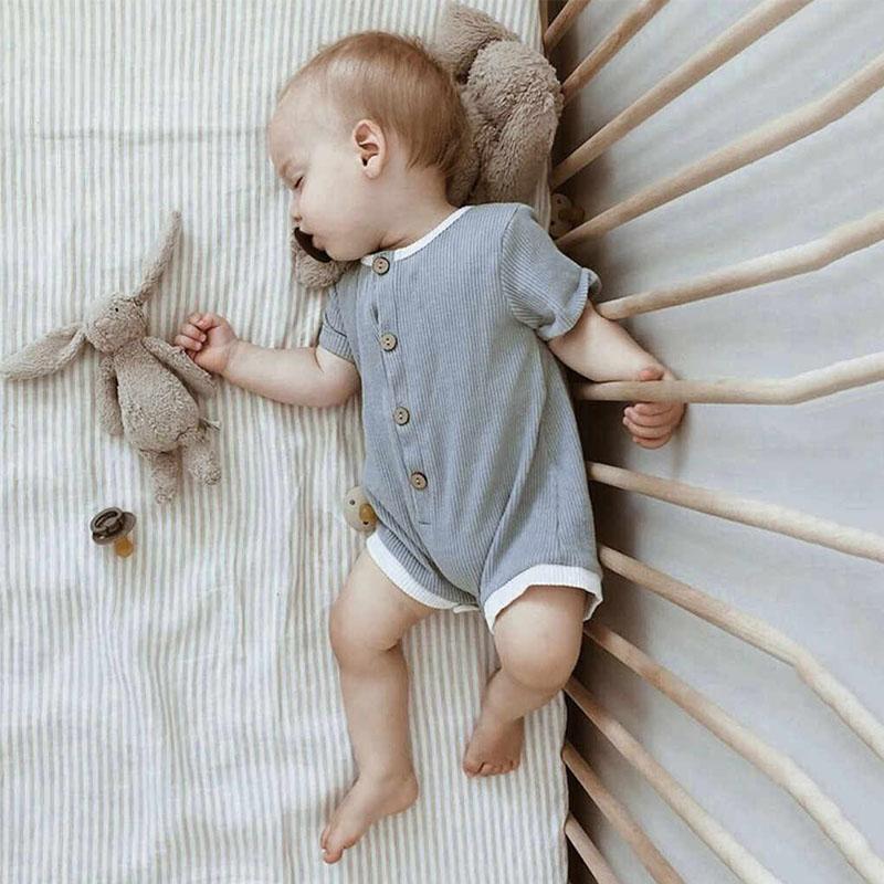 Ribbed Button Baby Romper   