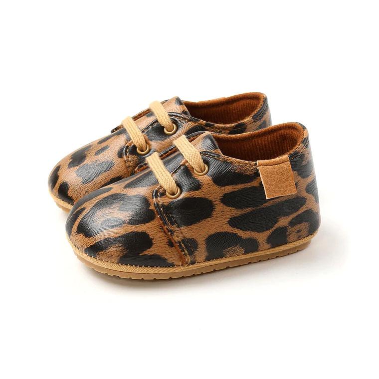 Lace Up Leopard Baby Shoes