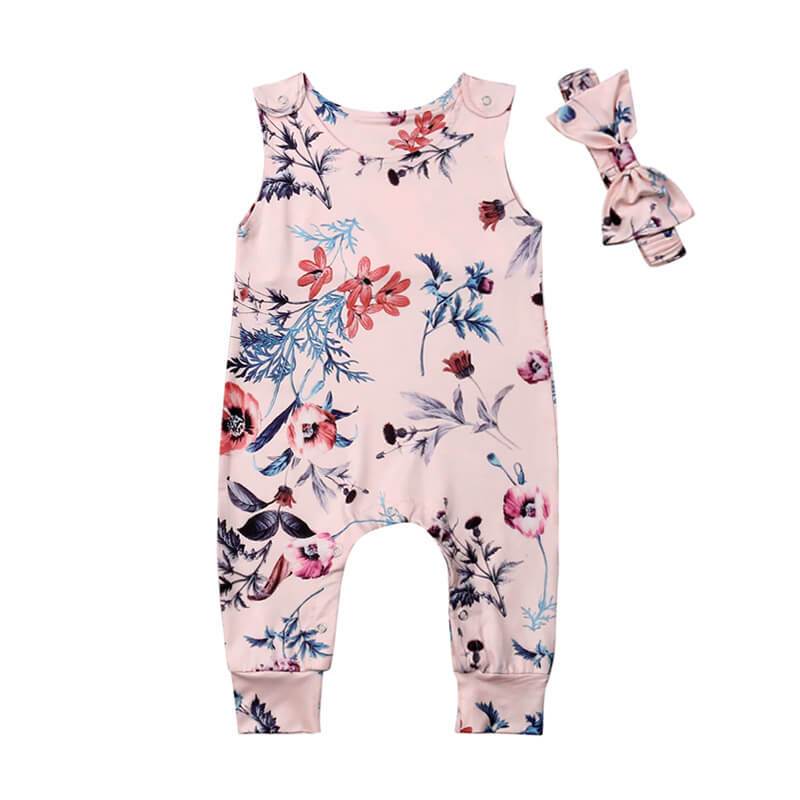 Floral Leaves Jumpsuit - The Trendy Toddlers