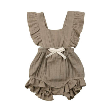 Ruffled Solid Baby Romper Olive Green 18-24 M 