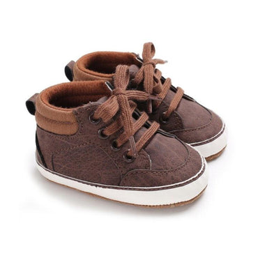 Brown Anti Slip Leather Baby Shoes   