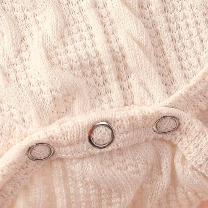 Long Sleeve Solid Knitted Baby Set   