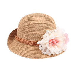 Baby Girl Floral Hat Brown  