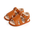 Brown Buckle Up Baby Sandals