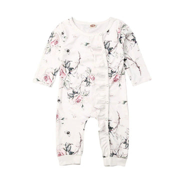 Floral Long Sleeve Baby Jumpsuit   