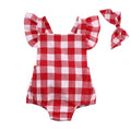 Red Plaid Baby Romper   
