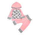 Pink Hooded Hearts Baby Set