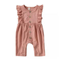 Ruffled Solid Baby Jumpsuit Pink 3-6 M 