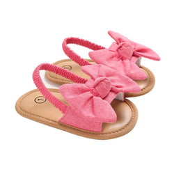 Solid Bowknot Baby Sandals Pink 1 