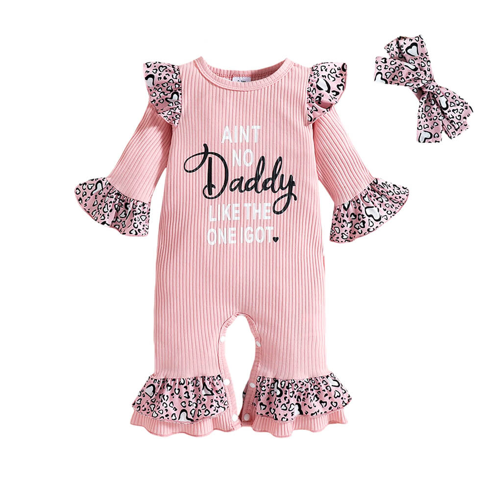 Baby Girl Long Sleeve Best Daddy Leopard Jumpsuit – The Trendy Toddlers