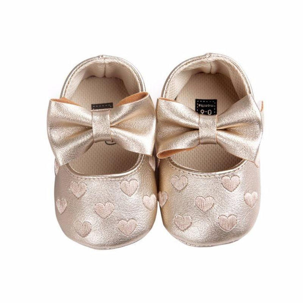 Hearts Baby Moccasins Gold 1 