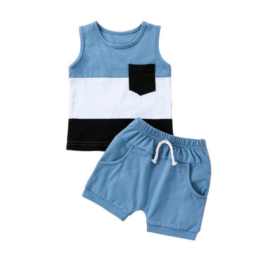 Sleeveless Blue Shorts Baby Set