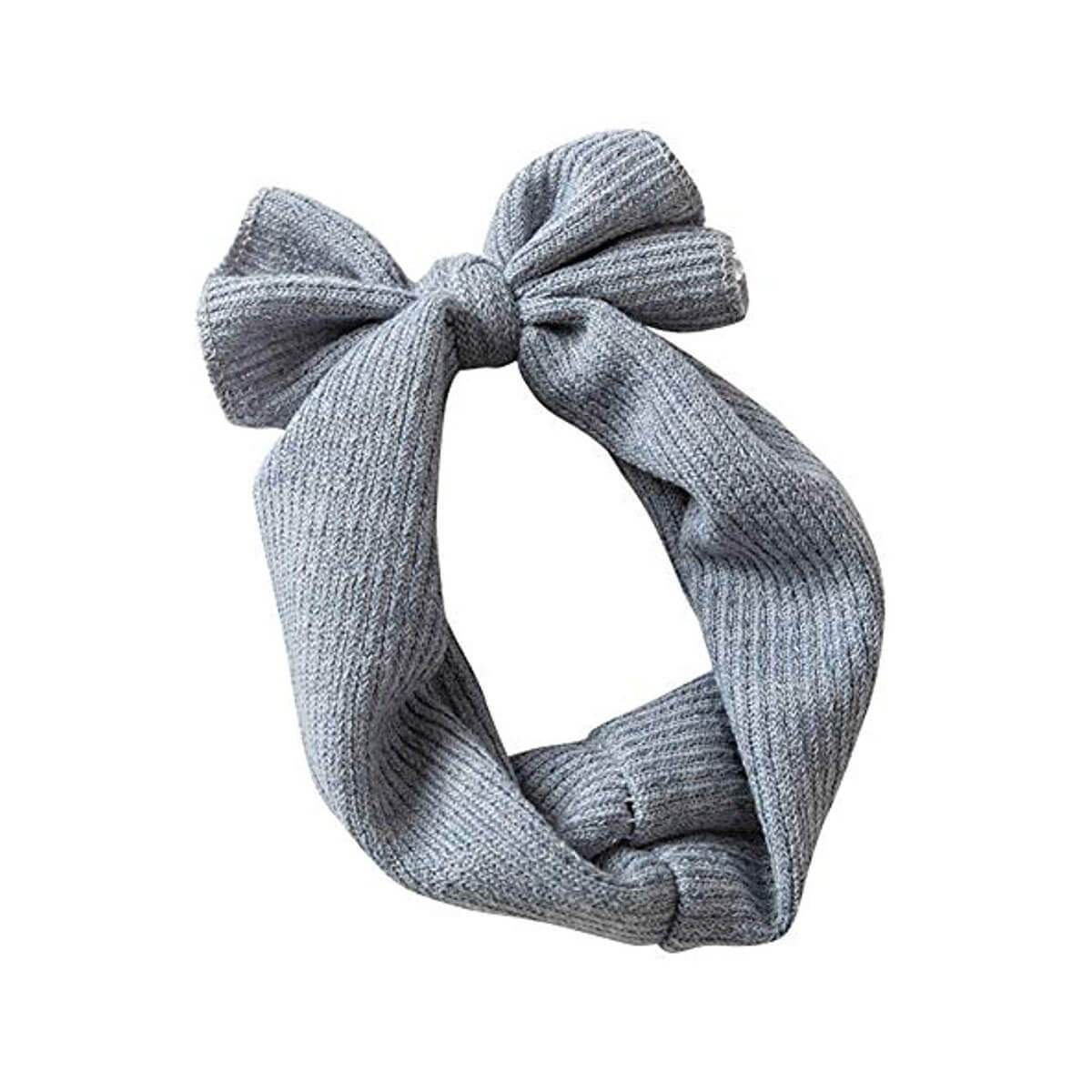 Knit Bow Headband Blue  