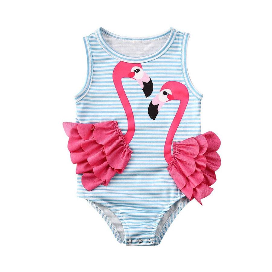 Striped Flamingo Toddler Swimsuit