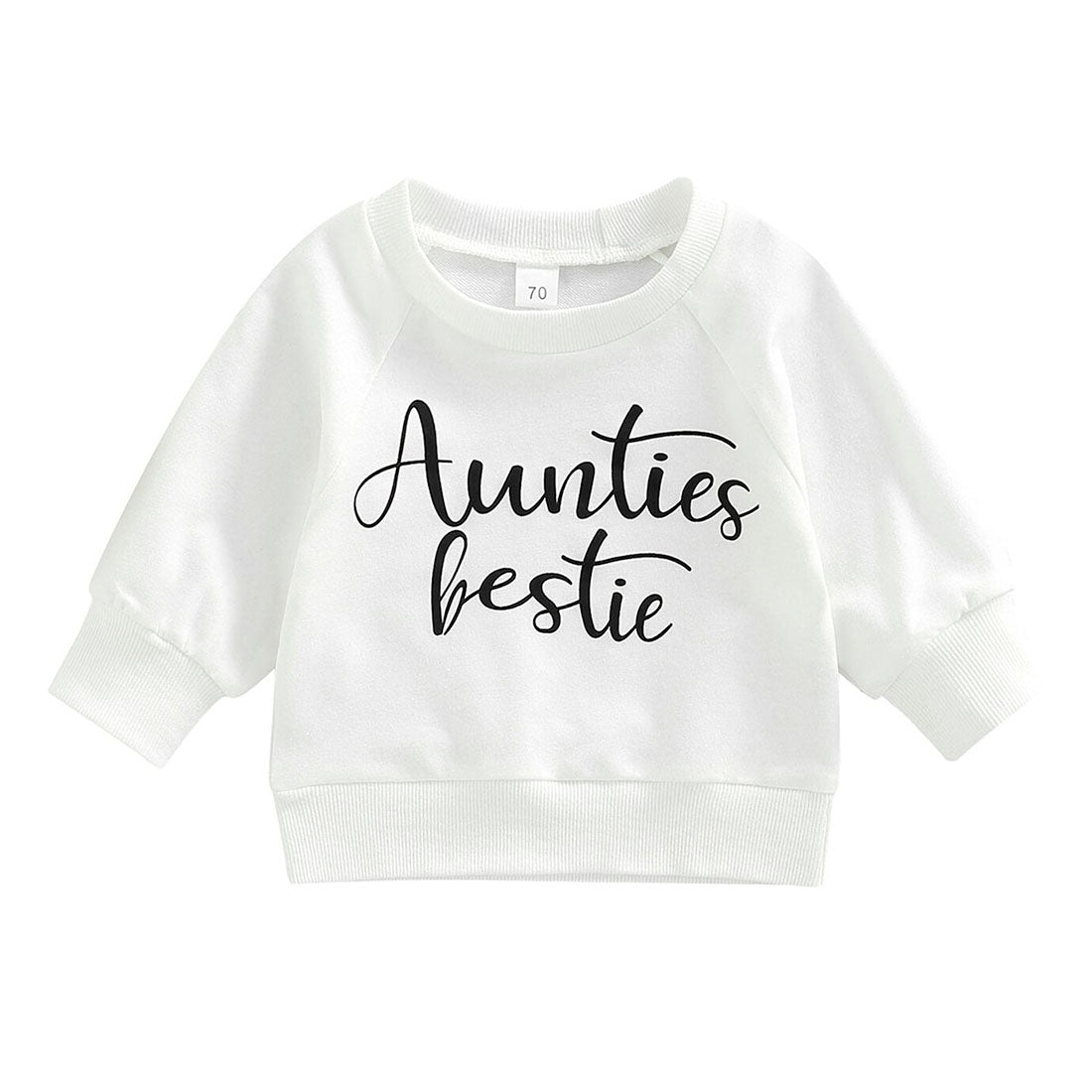 Aunties Bestie Baby Sweatshirt White 0-3 M 