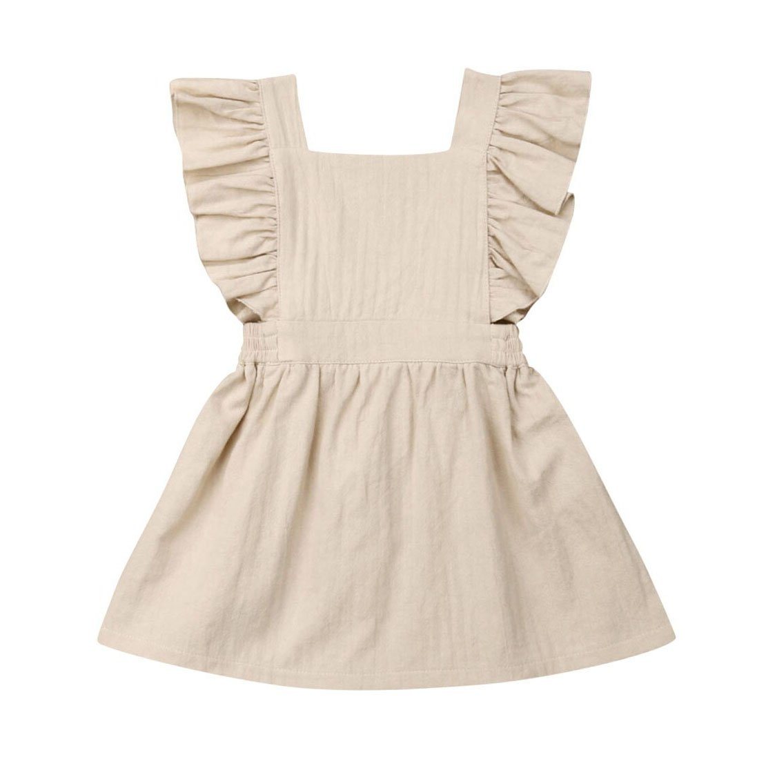 Solid Ruffled Toddler Dress   
