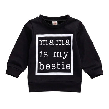 Mama Is My Bestie Sweatshirt Black 3-6 M 