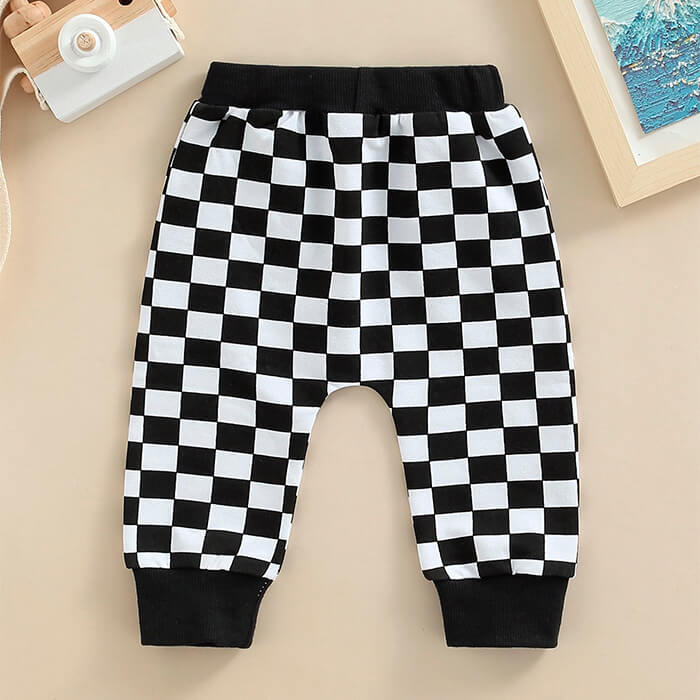 Black Checkered Baby Pants   