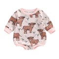 Highland Cow Baby Bodysuit Pink 0-3 M 